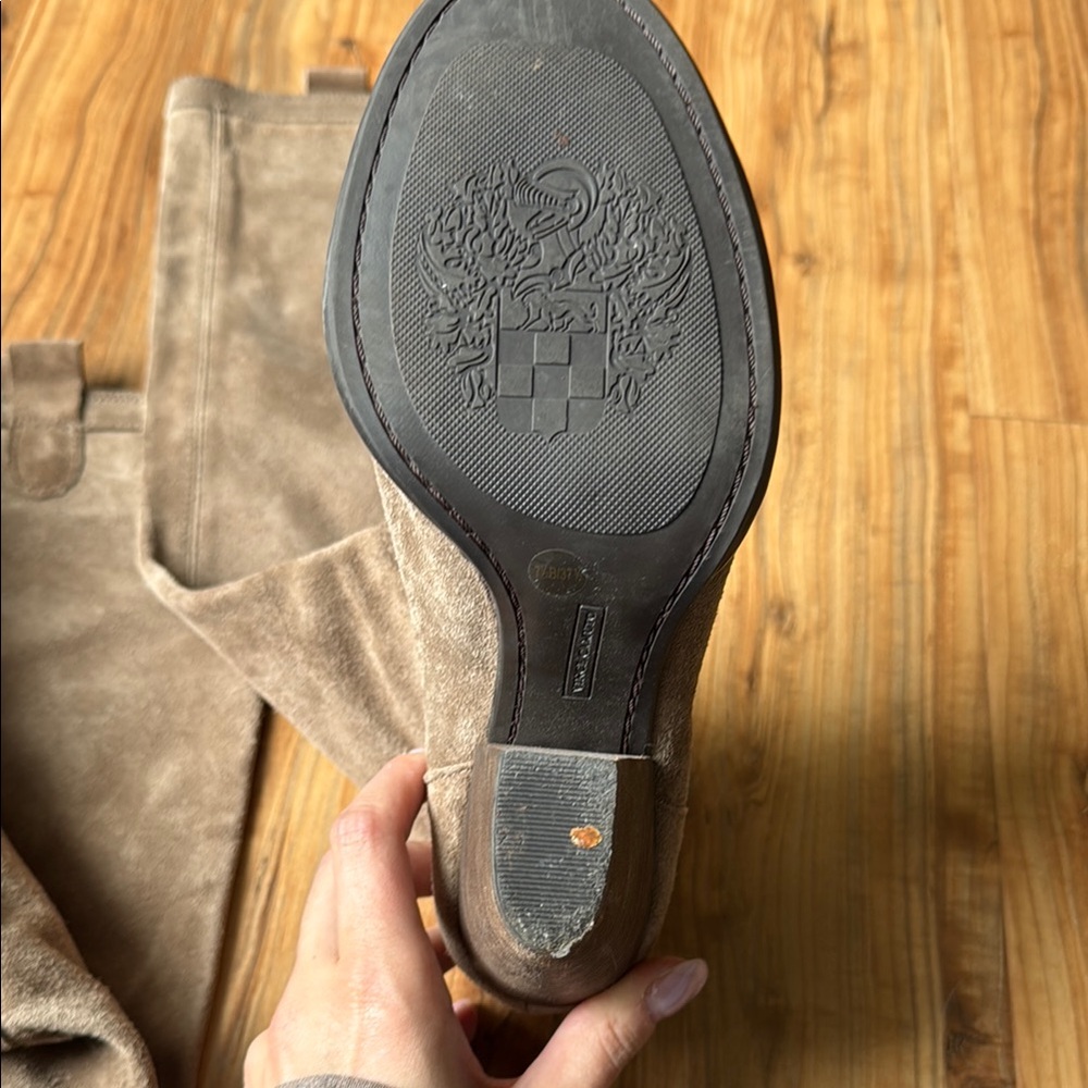 Vince Camuto Tan Suede Knee-High Boots - Picture 2 of 5